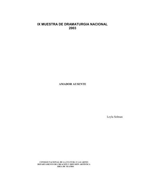 Descargar (PDF) - XV Muestra de Dramaturgia Nacional