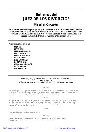 Entremés del JUEZ DE LOS DIVORCIOS - Miguel de Cervantes