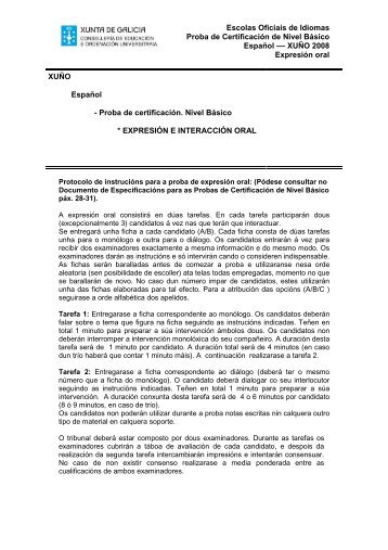 Escolas Oficiais de Idiomas Proba de Certificación de Nivel Básico ...
