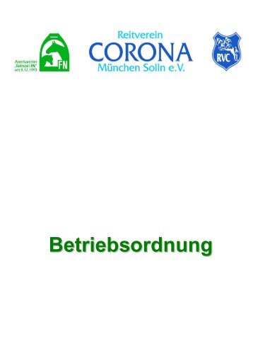 Betriebsordnung - Reitverein Corona eV