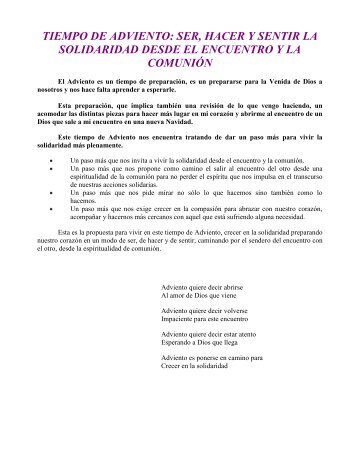 Reflexiones solidaridad y adviento