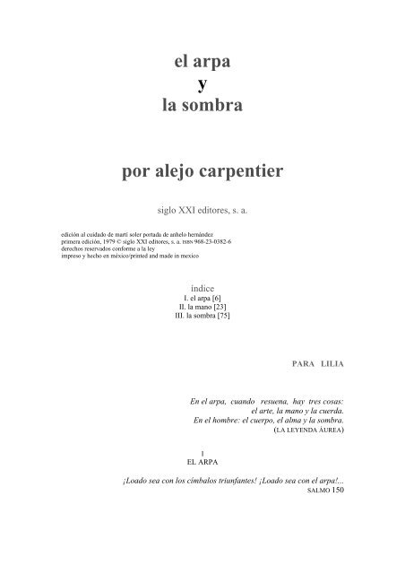 Alejo Carpentier: El arpa y la sombra - iberoamericanaliteratura