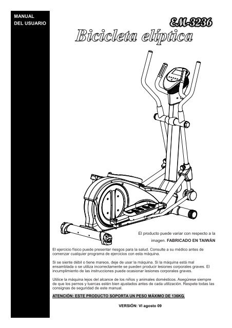 Manual de montaje (versión pdf &gt; 500 Ko) - Fitness Boutique