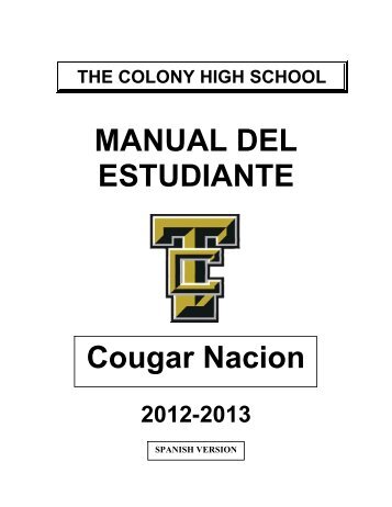 MANUAL DEL ESTUDIANTE Cougar Nacion - The Colony High ...