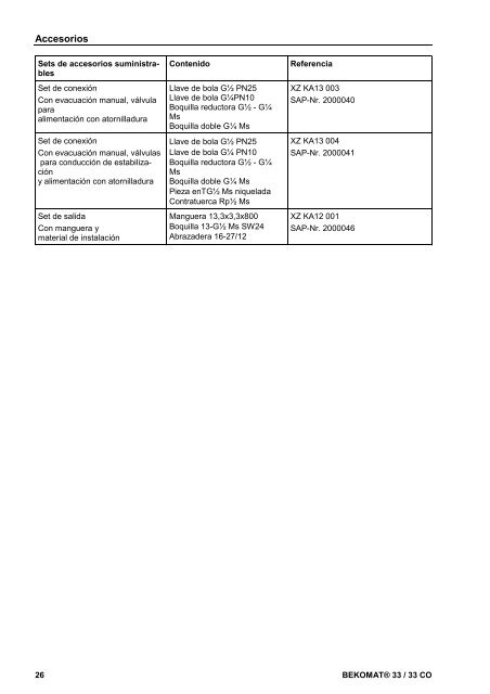 Instrucciones de instalación y de servicio Purgador de condensados