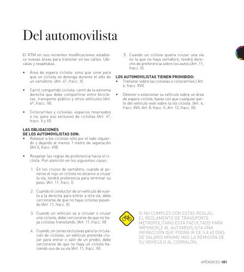 MANUAL DEL CICLISTA URBANO - Secretaría del Medio Ambiente ...