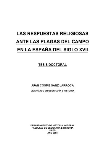 las respuestas religiosas ante las plagas del ... - e-Spacio - UNED