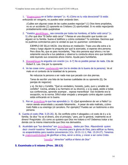 El Ministerio de la reconcialiación - Iglesia Cristiana Cimiento Estable