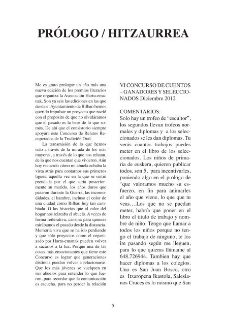 VI Concurso de Relatos recuperados de la tradición ... - Hartu Emanak