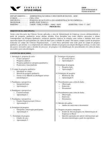 departamento: … administração geral e recursos humanos - adm ...