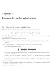 Cap´ıtulo 7 Razones de cambio relacionadas