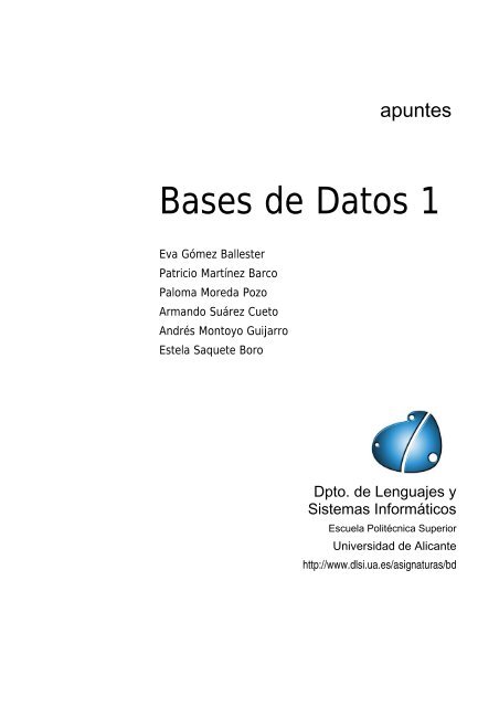 I introducción a las bases de datos 1 - RUA - Universidad de Alicante