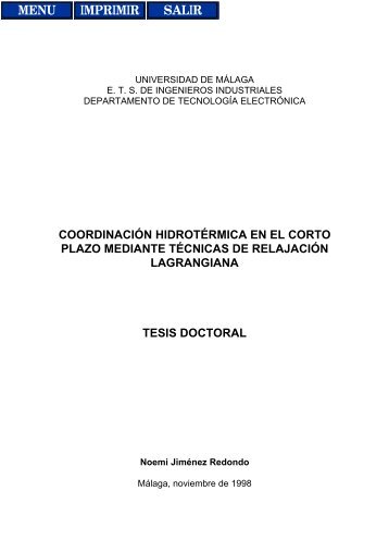 coordinación hidrotérmica en el corto plazo mediante técnicas de ...