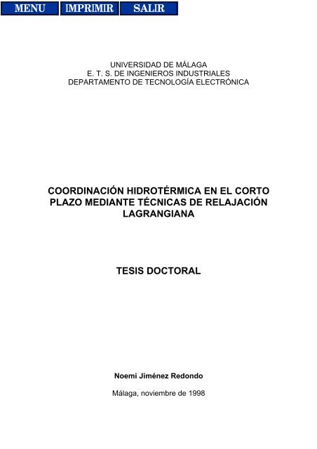 coordinación hidrotérmica en el corto plazo mediante técnicas de ...