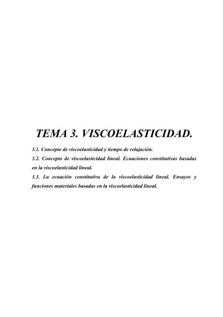 TEMA 3. VISCOELASTICIDAD. - RUA