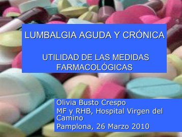 Tratamiento farmacológico de la lumbalgia-lumbociatalgia.