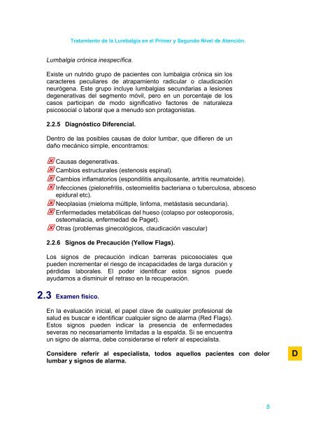 Tratamiento de la Lumbalgia aguda - Centro Cochrane para ...