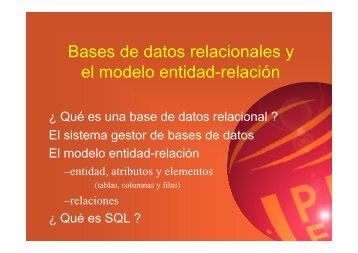 Bases de datos relacionales y el modelo entidad-relación - IUA