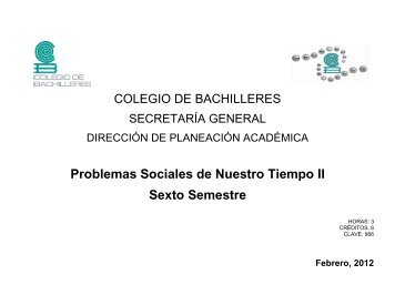 Problemas Sociales de Nuestro Tiempo II - Colegio de Bachilleres