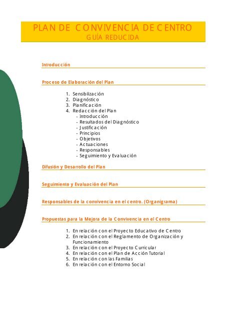 Guía Reducida Plan de Convivencia del Centro - Recursos