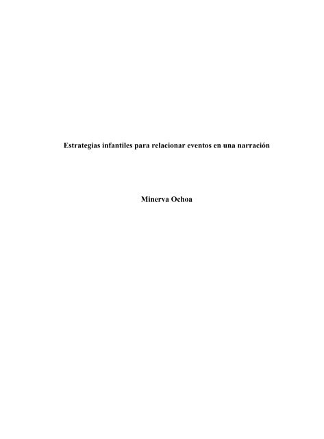 Estrategias infantiles para relacionar eventos en una narración ...