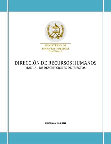 manual de descripciones de puestos - Ministerio de Finanzas Publicas