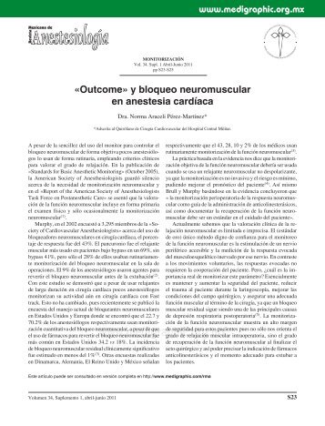 Outcome» y bloqueo neuromuscular en anestesia ... - edigraphic.com