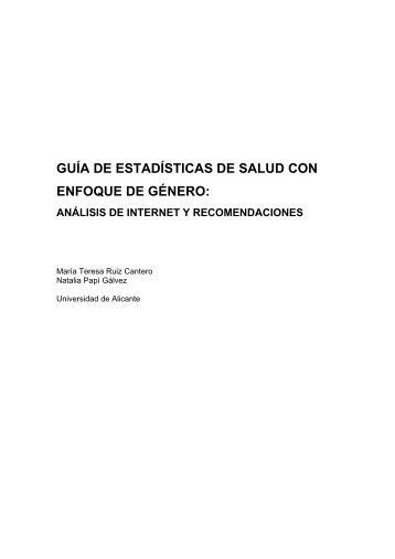 Guía de Estadísticas de Salud con Enfoque de Género