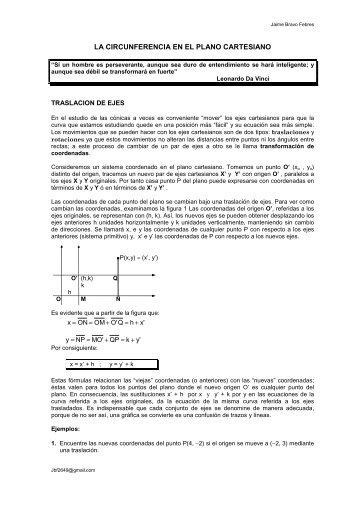 la circunferencia en el plano cartesiano pdf