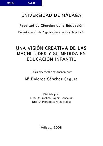 universidad de málaga una visión creativa de las magnitudes y su ...