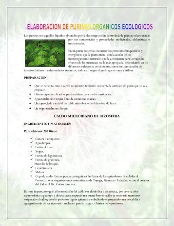 caldo microbiano de rizosfera - Agricultura Ecologica de San ...