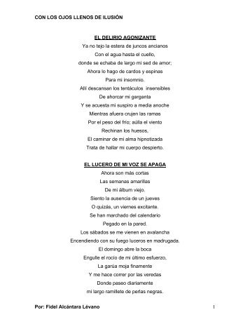 CON LOS OJOS LLENOS DE ILUSIÓN EL DELIRIO ... - Poemaria