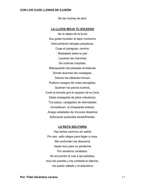 CON LOS OJOS LLENOS DE ILUSIÓN EL DELIRIO ... - Poemaria