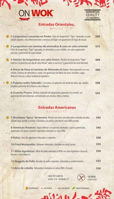 menu restó pdf - On Wok