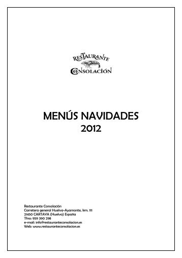 menus navidad 2007 - Restaurante CONSOLACION - Cartaya ...