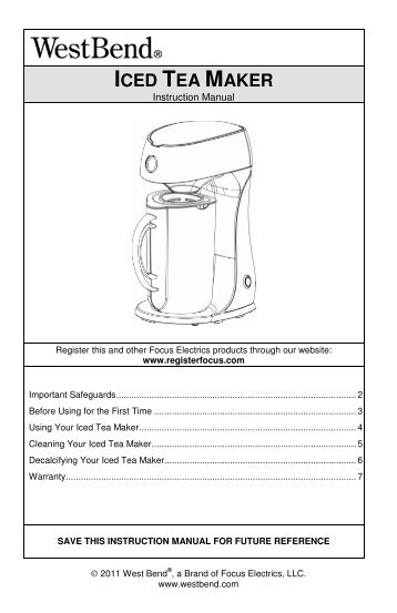 ICED TEA MAKER - West Bend® - Kitchen Appliances