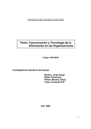 Título: Comunicación y Tecnología de la Información en las ...