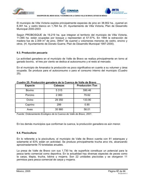 Contenido de la Memoria Tcnica - Cuenca Valle de Bravo-Amanalco