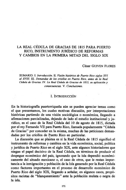 la real cédula de gracias de 1815 para puerto rico, instrumento