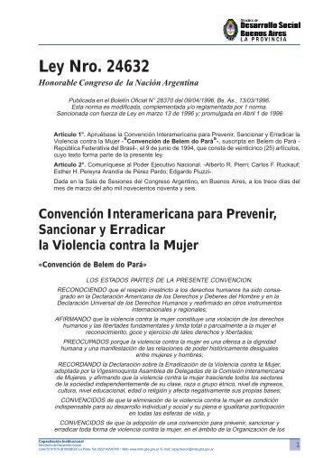Ley 24632 Convención Interamericana para Prevenir, Sancionar y ...