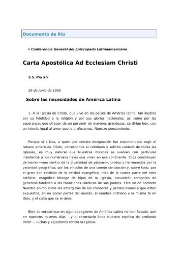 Carta Apostólica Ad Ecclesiam Christi - Iglesia de Nuestra Señora ...