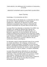 Carta abierta a los defensores de la justicia en Venezuela y el ...
