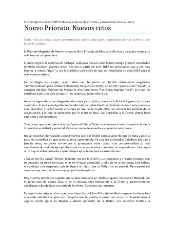 Nota... - Priorato de Mexico