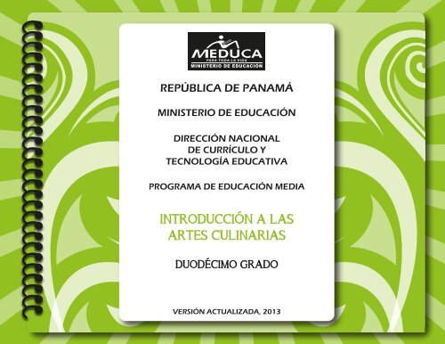 Introducción a las Artes Culinarias. - Ministerio de Educación