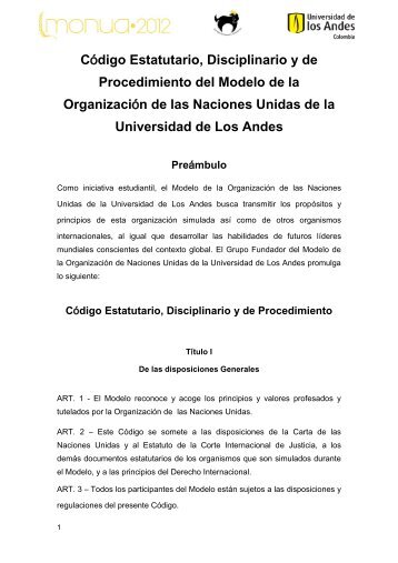 Código Estatutario, Disciplinario y de Procedimiento del Modelo de ...