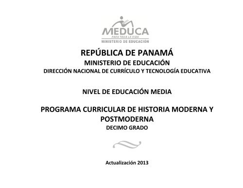 Historia Moderna y Postmoderna - Ministerio de Educación