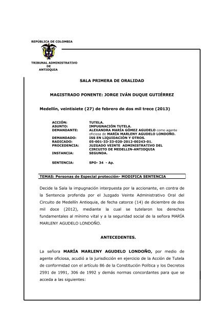 REPÚBLICA DE COLOMBIA - Rama Judicial