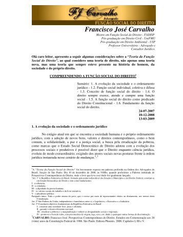Francisco José Carvalho - função social do direito