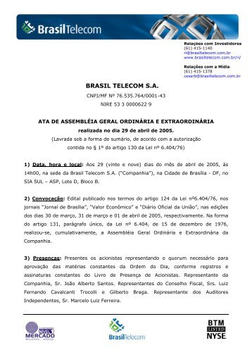 BRASIL TELECOM S.A. - Oi