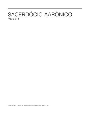 SACERDÓCIO AARÔNICO Manual 3